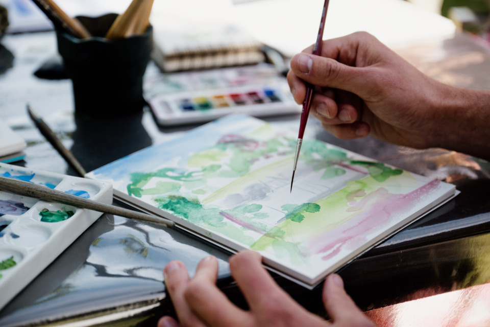 Atelier artistique à la Ferme Saint-Siméon, lieu mythique des impressionnistes.